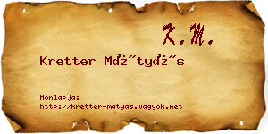 Kretter Mátyás névjegykártya